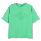 Baumwoll-T-Shirt mit Waschung, INSELGR&Uuml;N, hi-res