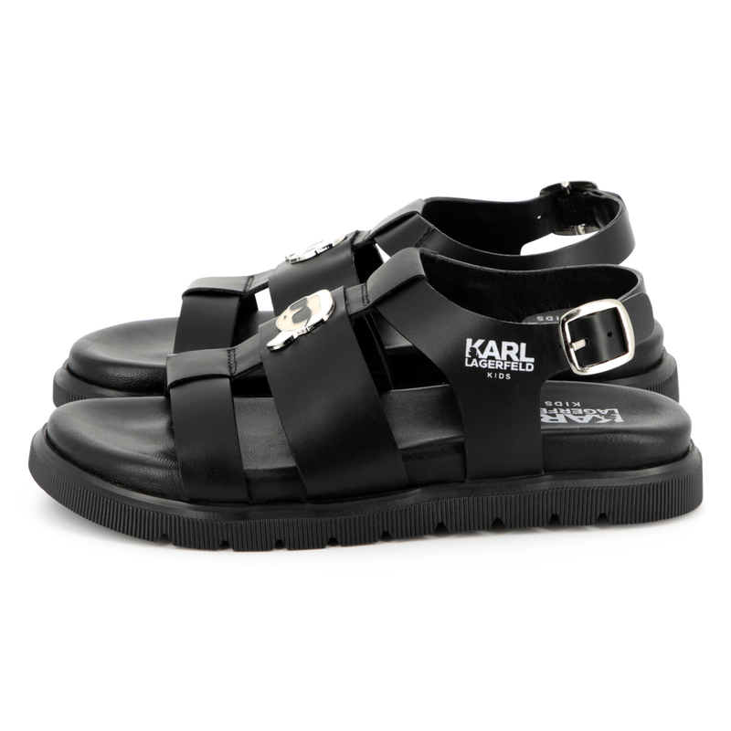 Leder-Sandalen mit Schnalle KARL LAGERFELD KIDS 
                        GIRL