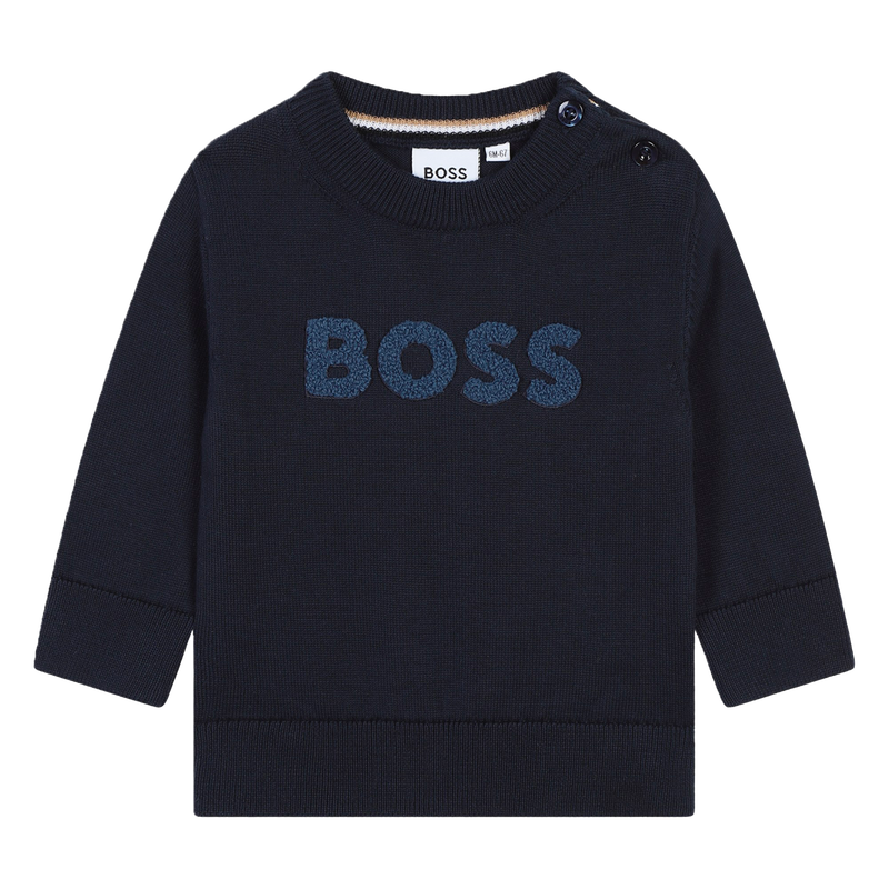 Baumwoll-Pullover mit Logo BOSS 
                        BOY