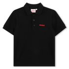 POLOHEMD MIT KURZEN ARMELN, SCHWARZ, hi-res