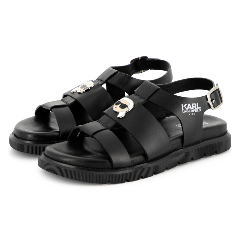 Leder-Sandalen mit Schnalle KARL LAGERFELD KIDS 
                        GIRL