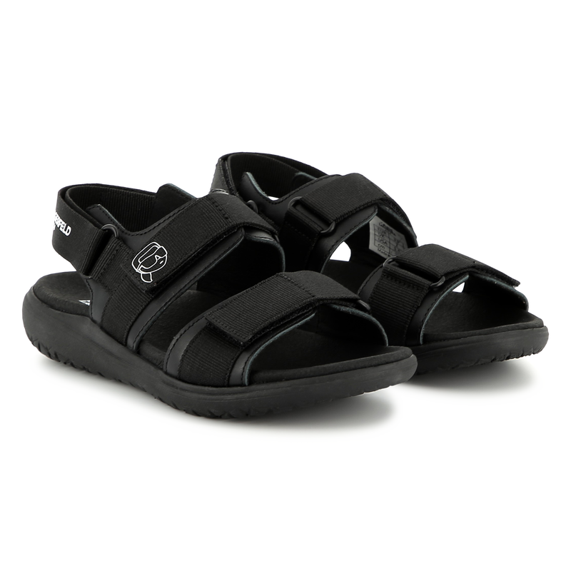Ledersandalen mit Klett KARL LAGERFELD KIDS 
                        BOY