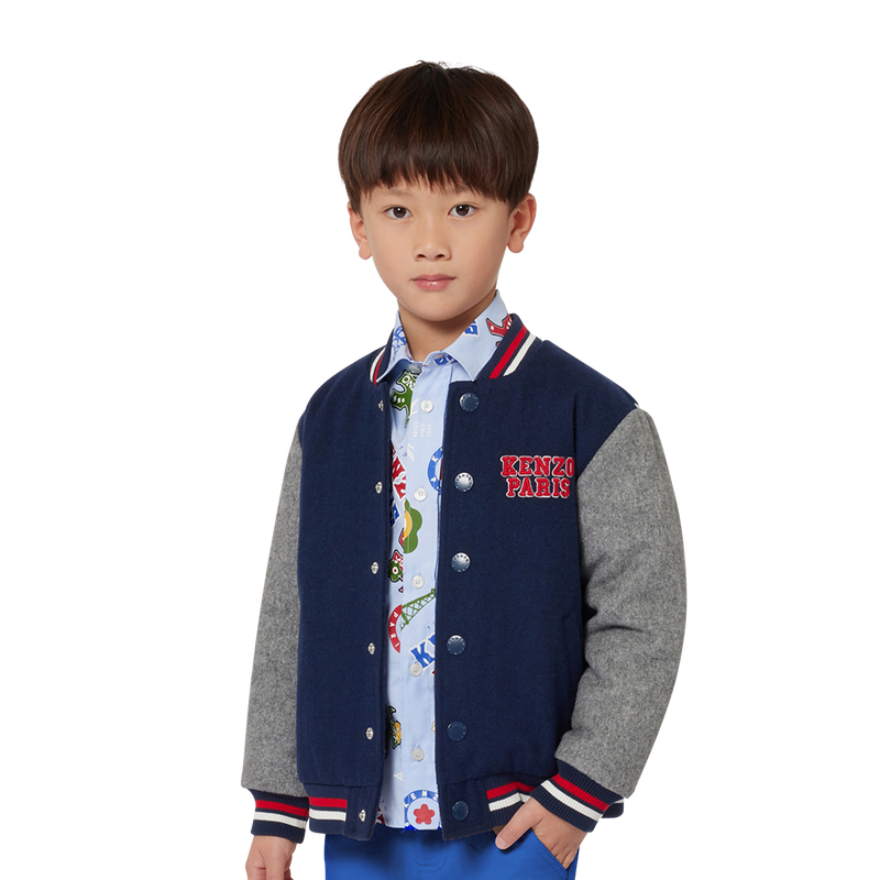 Oxford-Hemd mit Logo-Muster KENZO KIDS 
                        BOY
