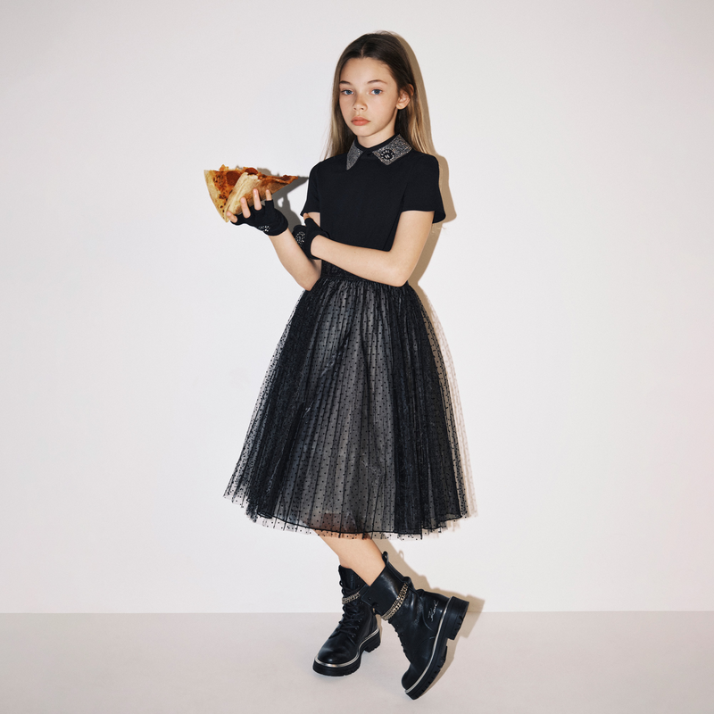 Leder-Stiefeletten mit Ketten KARL LAGERFELD KIDS 
                    GIRL