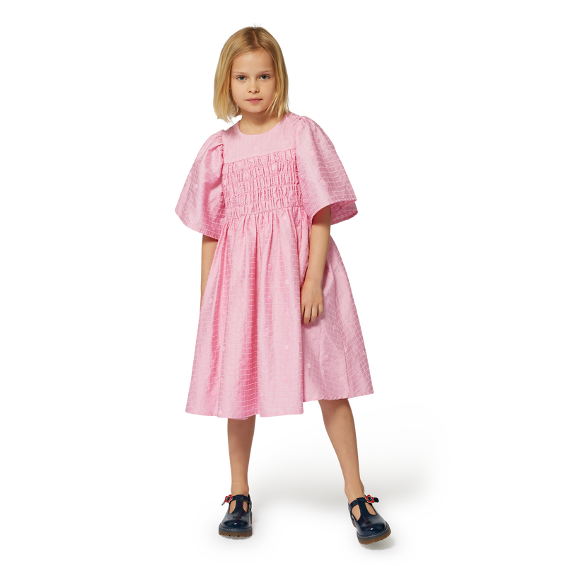 Besticktes Baumwoll-Kleid KENZO KIDS 
                        GIRL