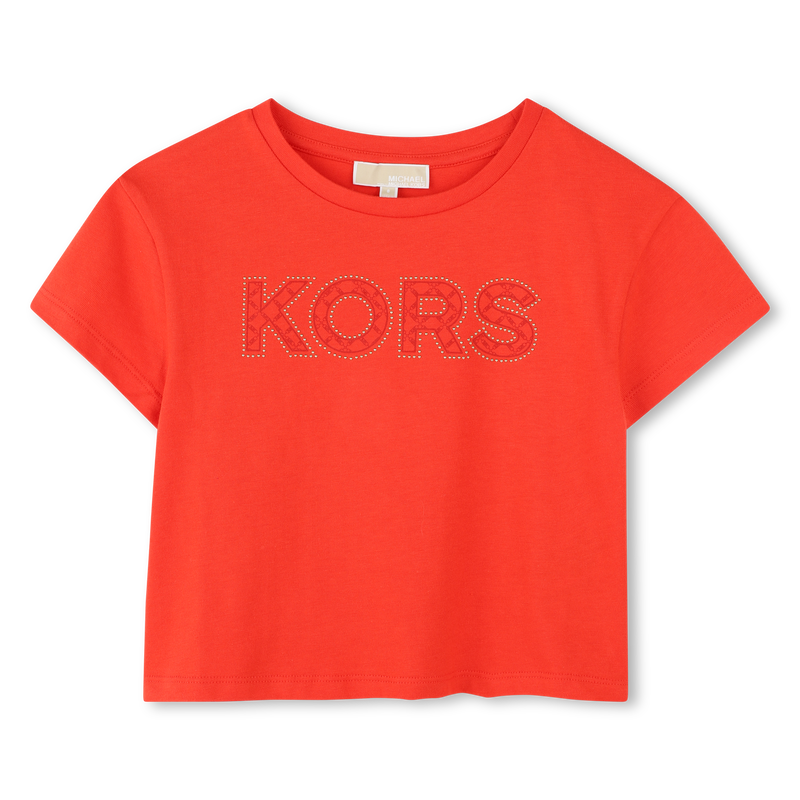 Kurzes Baumwoll-T-Shirt MICHAEL KORS 
                        GIRL