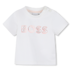 T-Shirt mit gl&auml;nzendem Druck BOSS 
                    GIRL