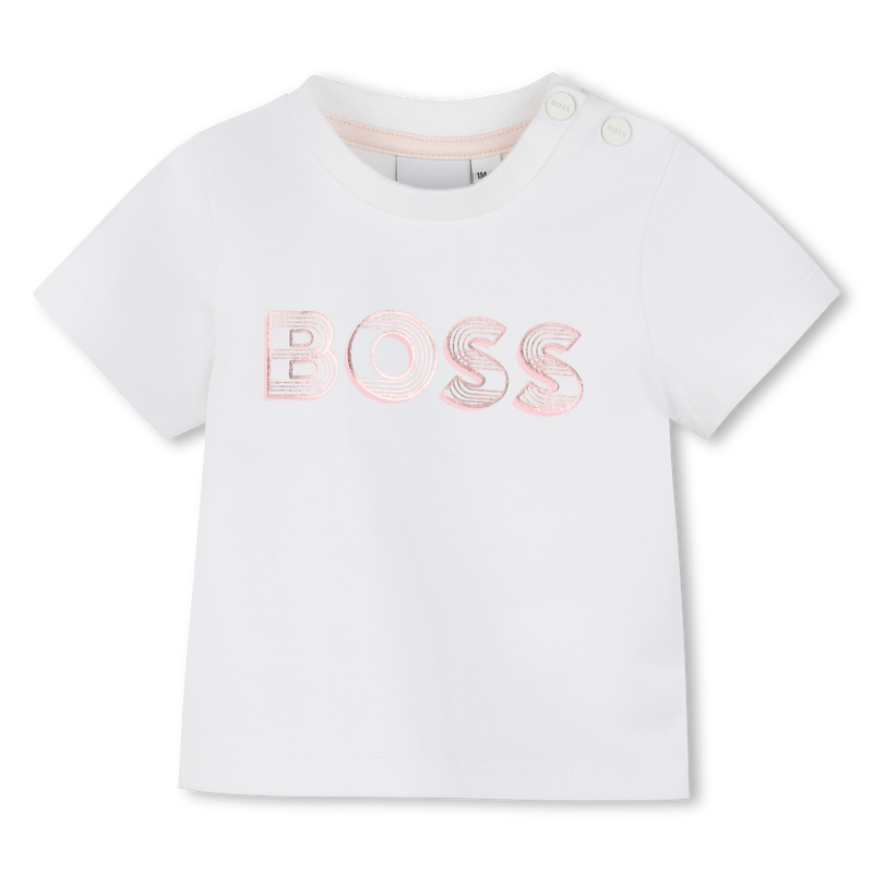 T-Shirt mit gl&auml;nzendem Druck BOSS 
                        GIRL