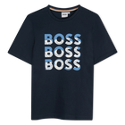 T-Shirt aus Baumwolle, MARINE, hi-res