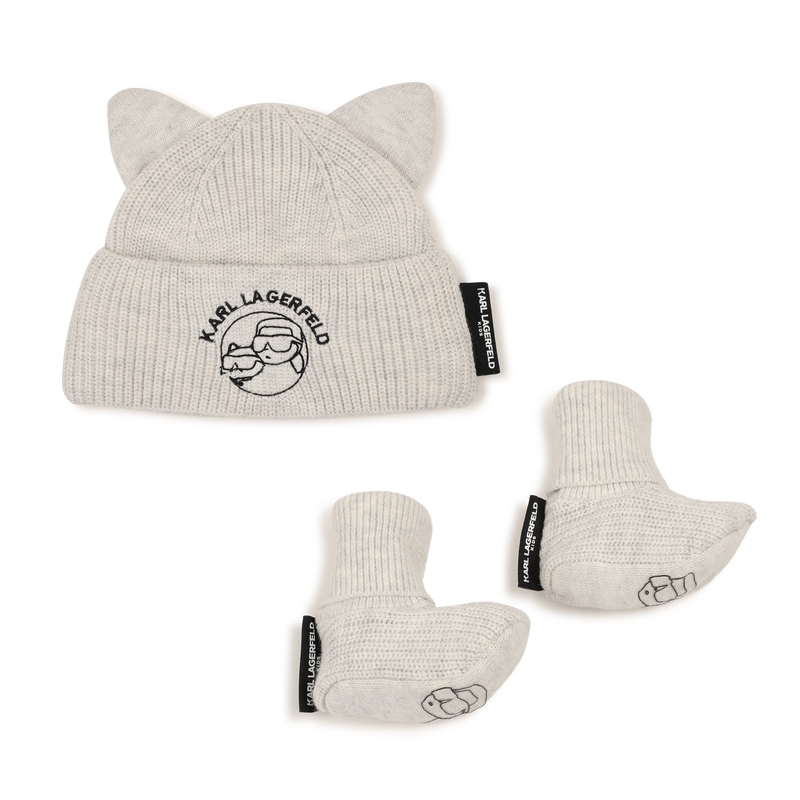 M&uuml;tze und Socken Set KARL LAGERFELD KIDS 
                        UNISEX
