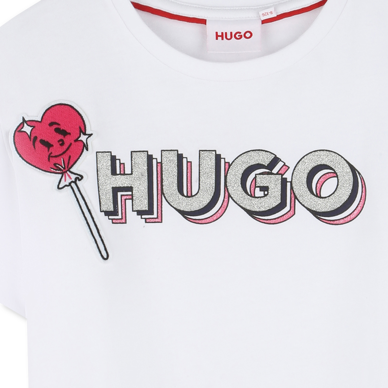 T-Shirt mit Patch und Logo HUGO 
                        GIRL