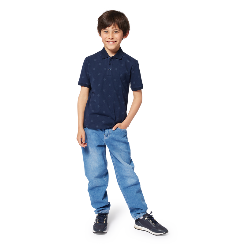 Gerades Poloshirt mit Print BOSS 
                        BOY