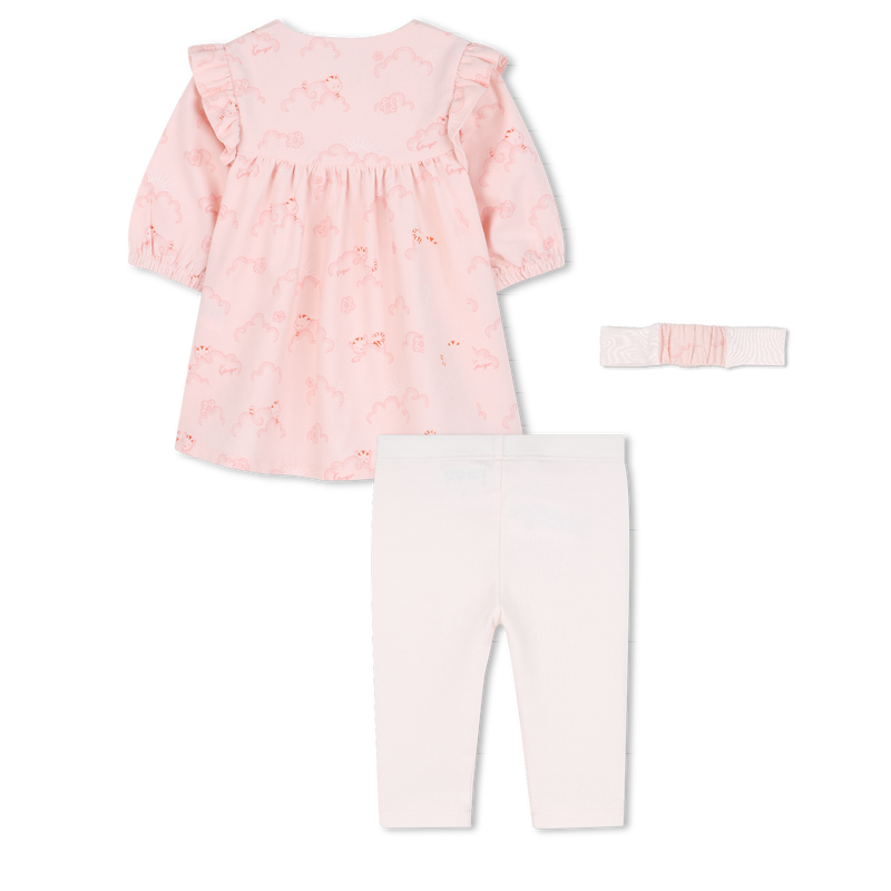 Kleid + Leggings + Stirnband Set KENZO KIDS 
                        GIRL