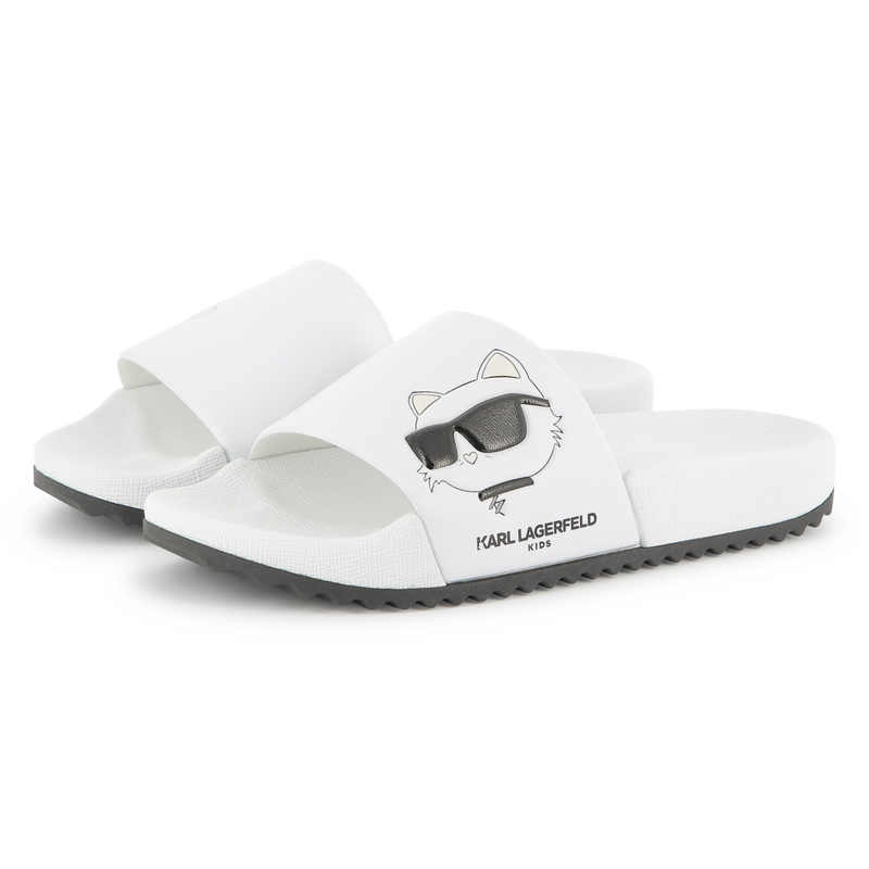 Pantoletten mit Relief-Druck KARL LAGERFELD KIDS 
                        GIRL