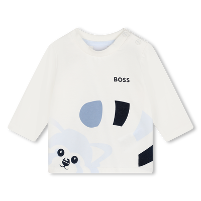 Langarmshirt mit rotem Panda-Print BOSS BOY