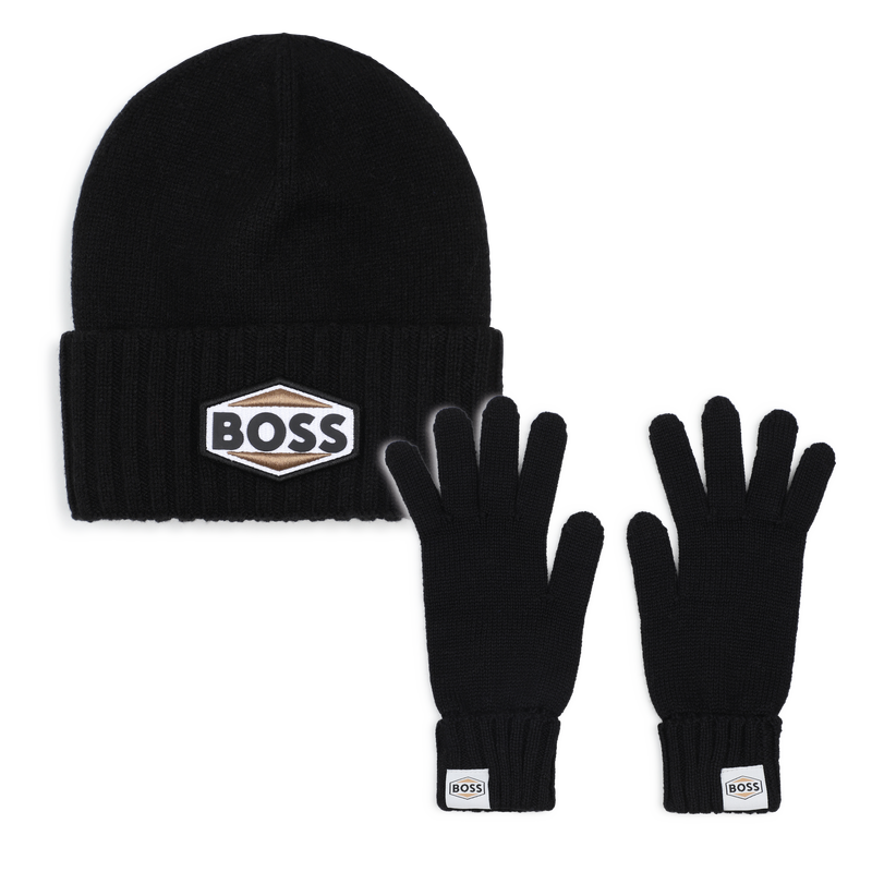 M&uuml;tze und Handschuhe Set BOSS 
                        JUNGE