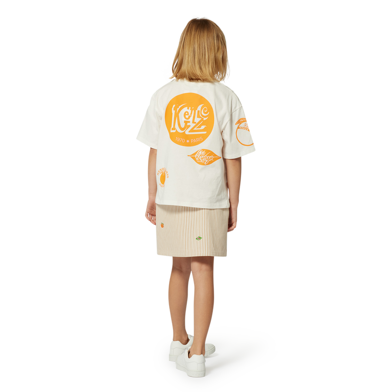 Baumwoll-Rock mit Aufn&auml;hern KENZO KIDS 
                        GIRL
