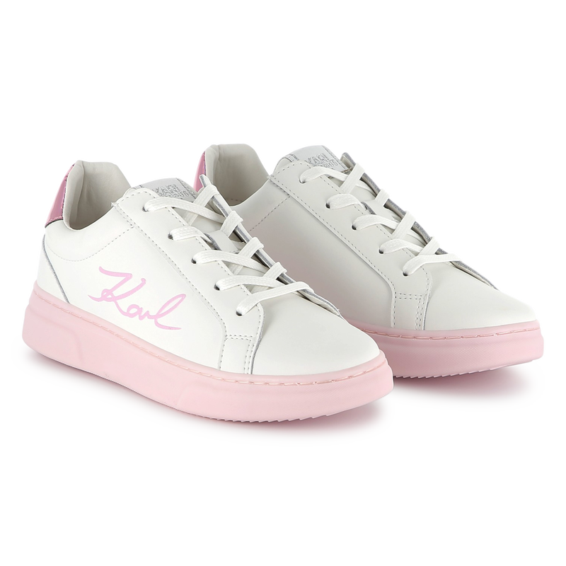 Schn&uuml;rsneakers aus Leder KARL LAGERFELD KIDS 
                        GIRL