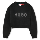 Kurzer Pulli mit Nieten-Logo HUGO 
                    GIRL