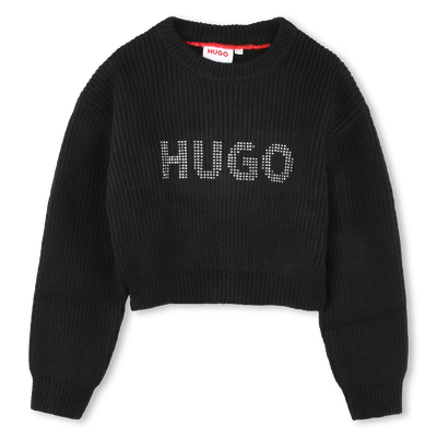 Kurzer Pulli mit Nieten-Logo HUGO GIRL