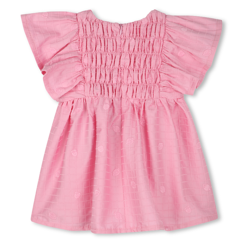 Besticktes Baumwollsatin-Kleid KENZO KIDS 
                        GIRL