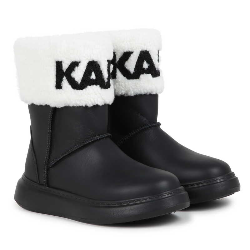 Lederstiefeletten mit Umschlag KARL LAGERFELD KIDS 
                        GIRL
