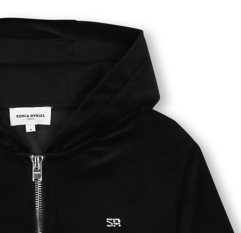 Cardigan aus Samt mit Kapuze SONIA RYKIEL 
                        GIRL