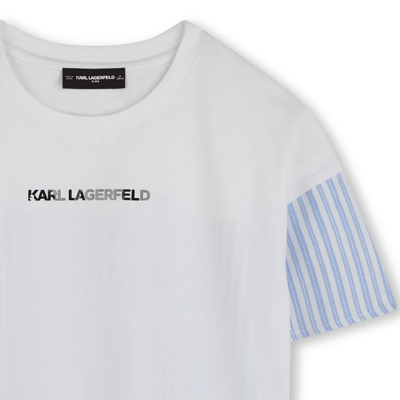 T-Shirt aus zwei Materialien KARL LAGERFELD KIDS 
                        GIRL