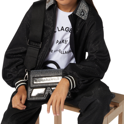 Sweatjacke mit Strasssteinen KARL LAGERFELD KIDS GIRL