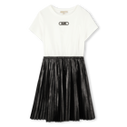 Kurzarm-Kleid, ECRU  SCHWARZ, hi-res