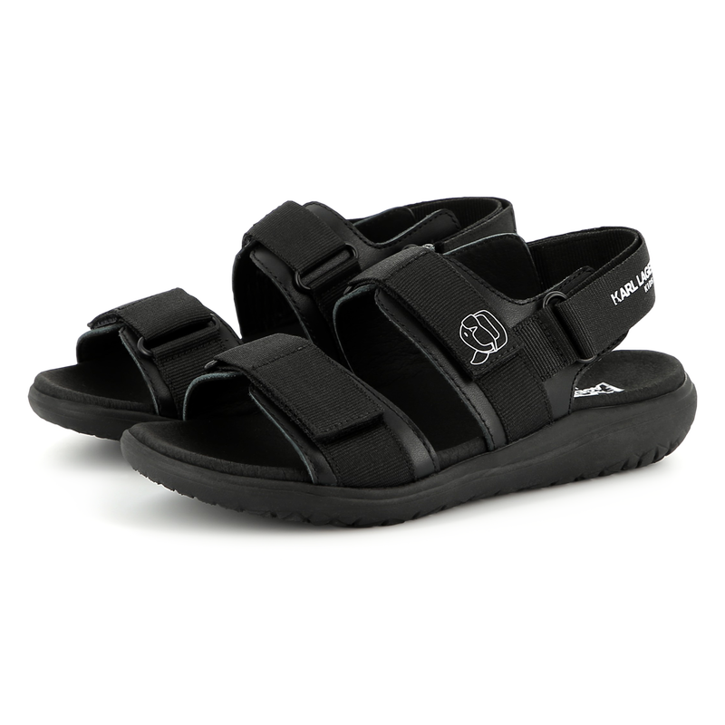 Ledersandalen mit Klett KARL LAGERFELD KIDS 
                        BOY