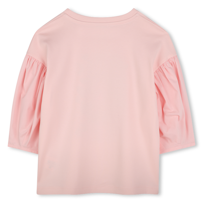 T-Shirt aus zwei Materialien KENZO KIDS 
                        GIRL