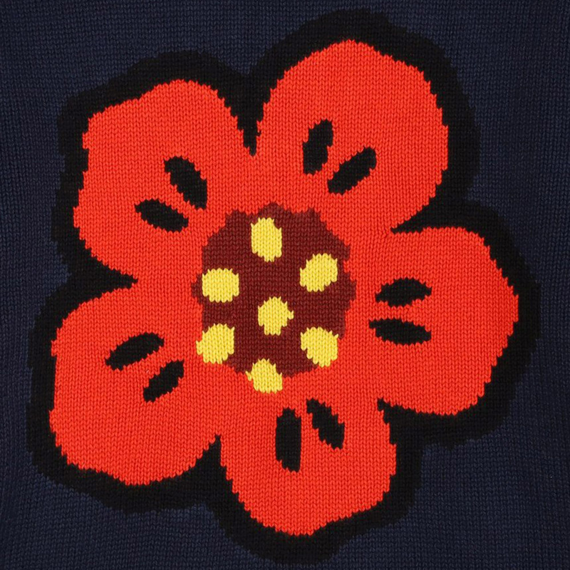 Strickpulli mit Blume und Logo KENZO KIDS 
                        GIRL