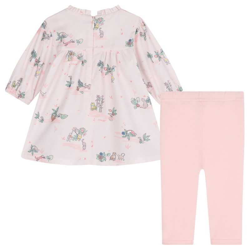 Baumwoll-Kleid und Leggings KENZO KIDS 
                        GIRL
