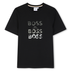 T-Shirt mit kurzen &Auml;rmeln, SCHWARZ, hi-res