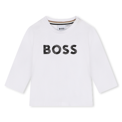 Baumwoll-Langarmshirt mit Logo BOSS BOY