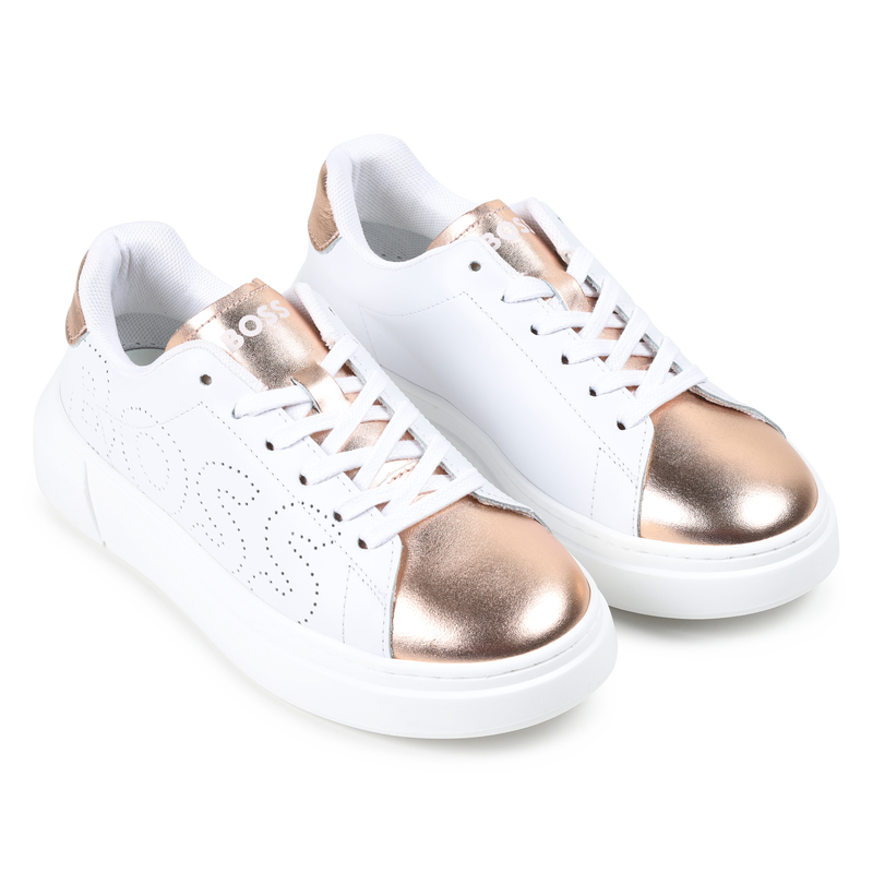 Schn&uuml;r-sneaker aus leder