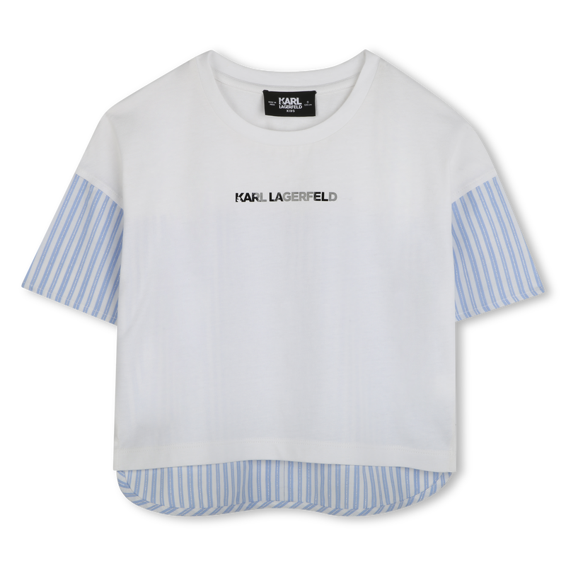 T-Shirt aus zwei Materialien KARL LAGERFELD KIDS 
                        GIRL