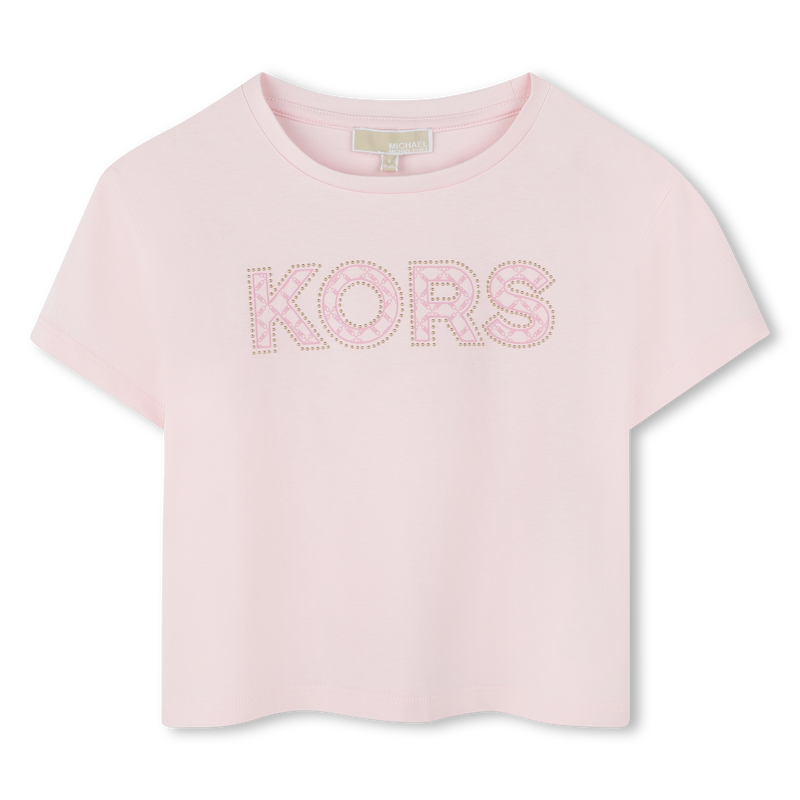 Kurzes Baumwoll-T-Shirt MICHAEL KORS 
                        GIRL