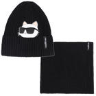 Set aus M&uuml;tze + Halsw&auml;rmer KARL LAGERFELD KIDS 
                    GIRL
