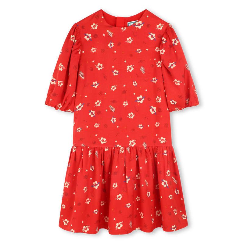 Kleid mit kurzen Puff&auml;rmeln KENZO KIDS 
                        GIRL