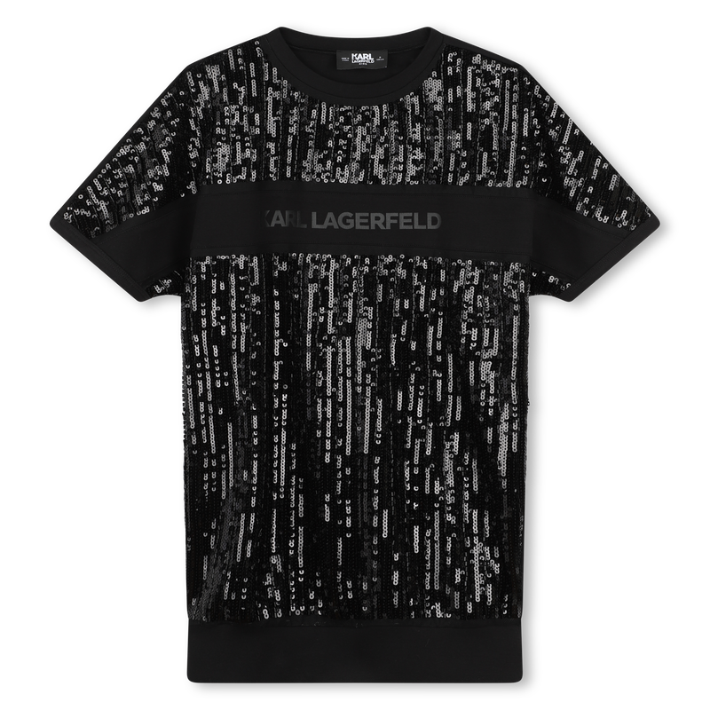 Gerades Kleid mit Pailletten KARL LAGERFELD KIDS 
                        GIRL