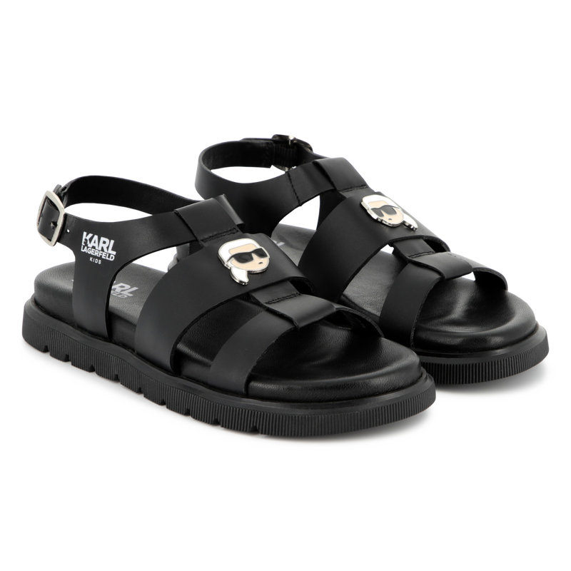 Leder-Sandalen mit Schnalle KARL LAGERFELD KIDS 
                        GIRL