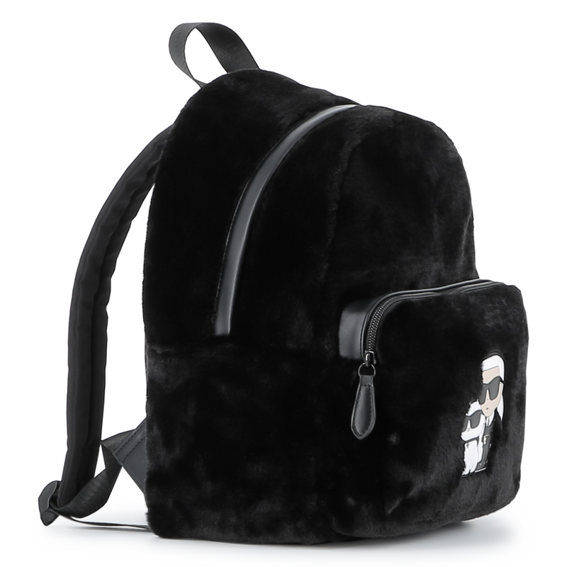 Kleiner Rucksack aus flauschigem Fleece KARL LAGERFELD KIDS 
                        GIRL