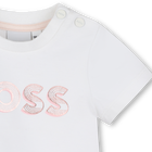 T-Shirt mit gl&auml;nzendem Druck BOSS 
                    GIRL