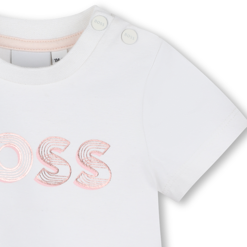 T-Shirt mit gl&auml;nzendem Druck BOSS 
                        GIRL