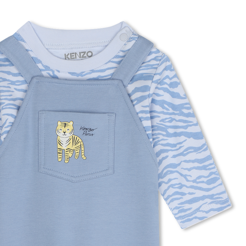 T-Shirt und Baumwoll-Latzhose KENZO KIDS 
                        BOY