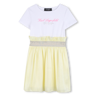 Kurz&auml;rmeliges kleid aus bi-material KARL LAGERFELD KIDS 
                    GIRL