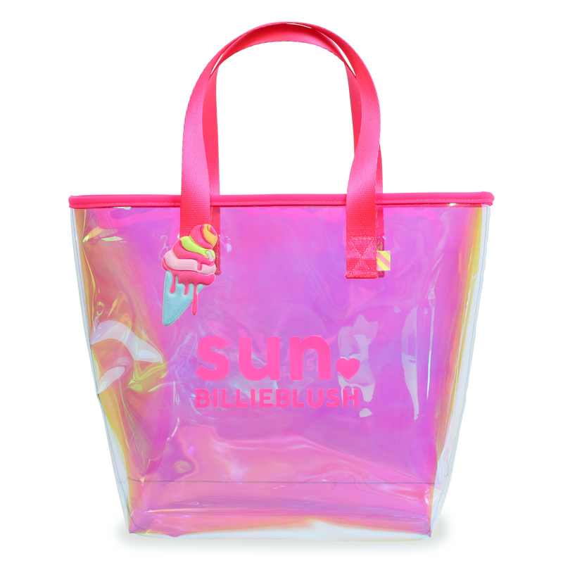 Gl&auml;nzender Shopper mit Badge BILLIEBLUSH 
                        GIRL