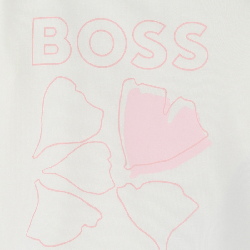 T-Shirt mit Bl&uuml;tenblatt-Print BOSS 
                        GIRL